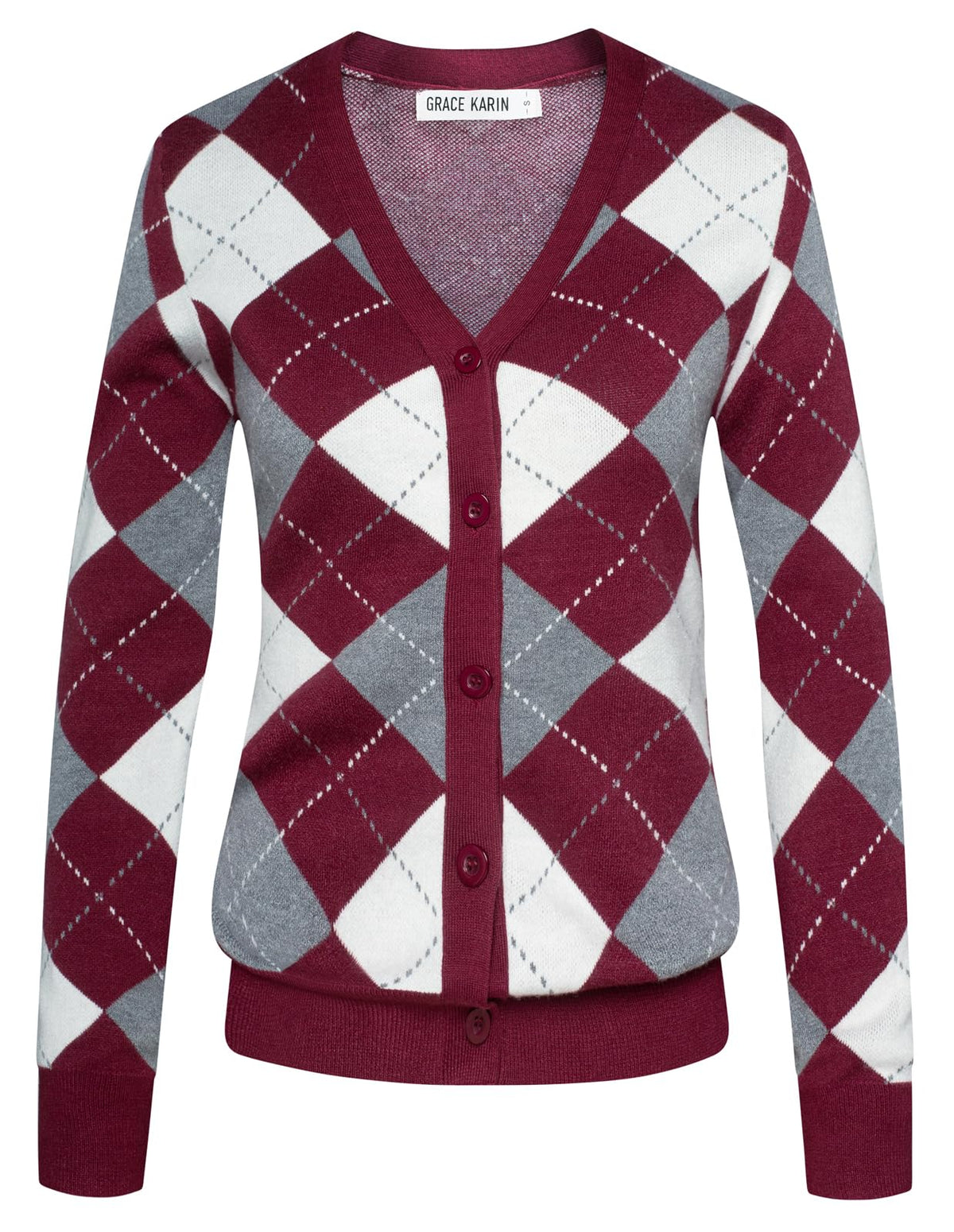 GRACE KARIN Cardigan Sweaters for Women - Argyle Sweater