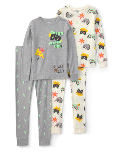 Carter's Boys' 4-piece Tight Fit Cotton Pajama Set