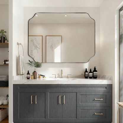 Andy Star Unique Rectangle Wall Mirror, 24"X32"
