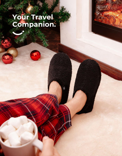 HomeTop Women's Fuzzy Curly Fur Fleece Lining Memory Foam Loafer Slippers