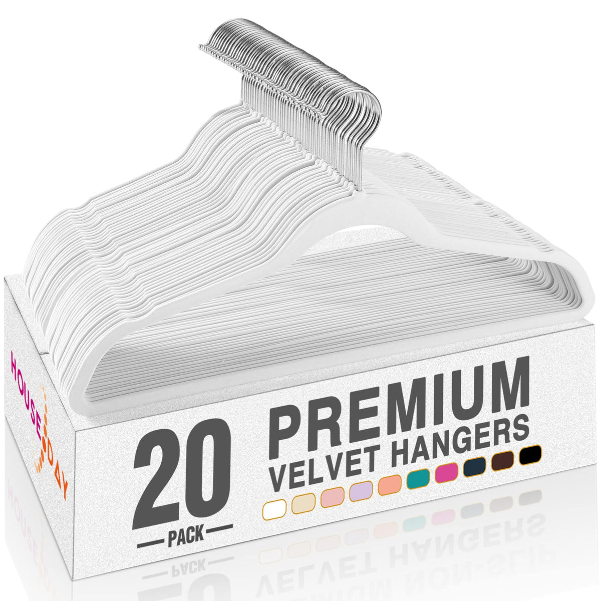 House Day Black Velvet Hangers 60 Pack