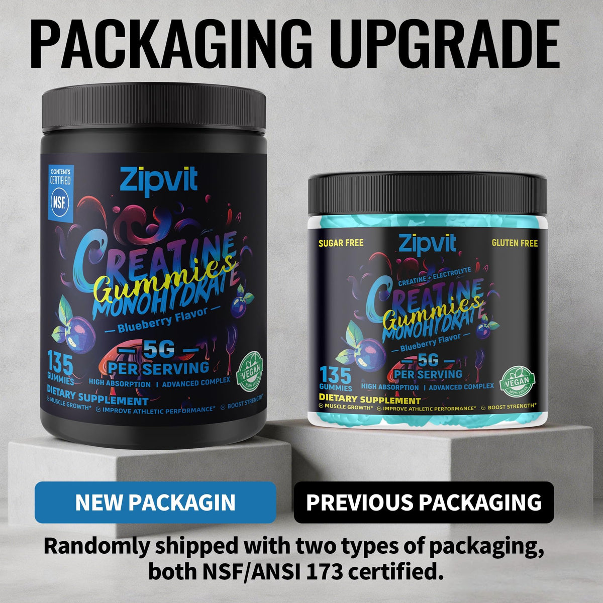 Creatine Monohydrate Gummies, Nsf Certified Creatine Gummy, 5g Dose for Men & Women to Support Muscle, Strength, Recovery, Cognitive Health & Memory, Pineapple Flavor, 135 Gummies