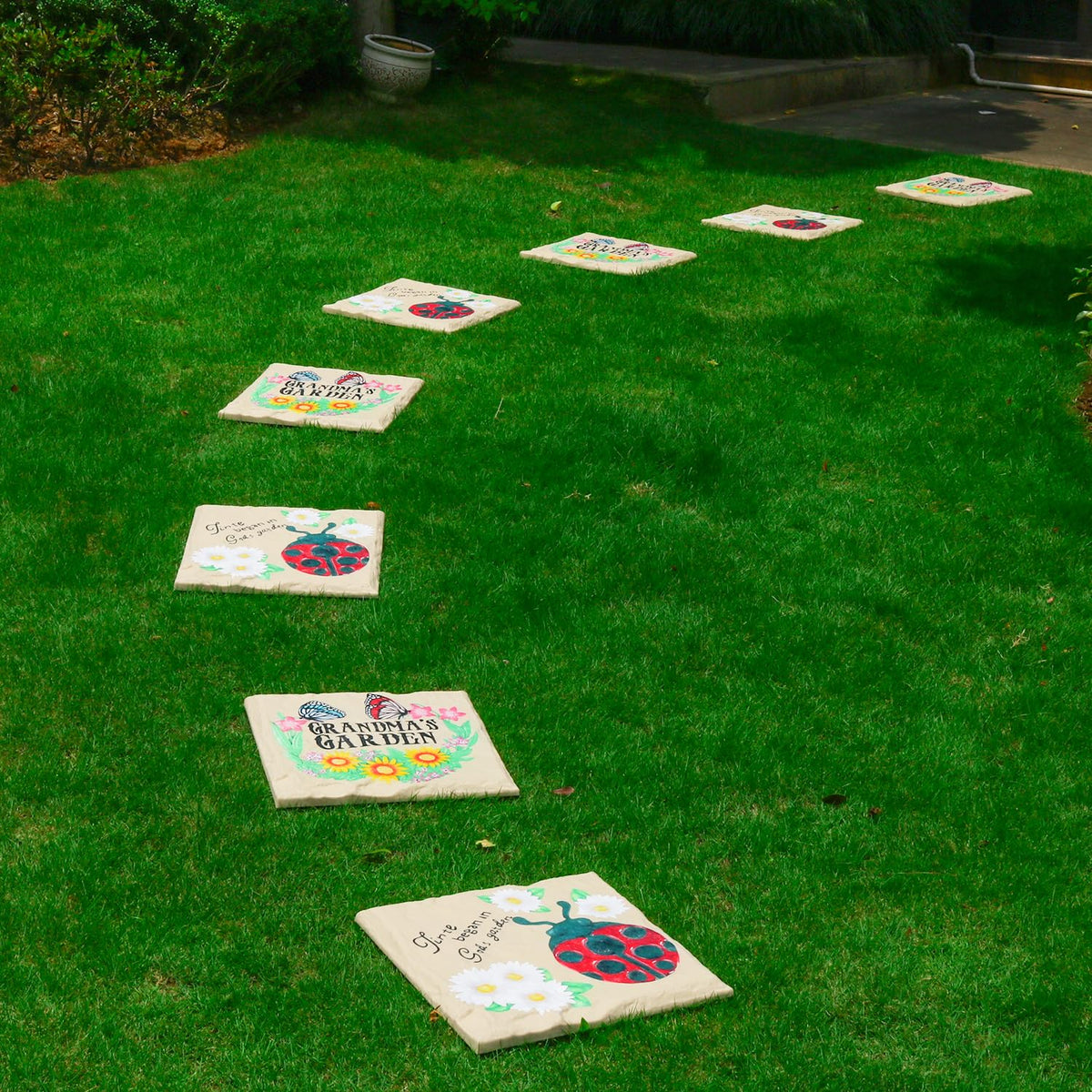 4Pcs Large Stepping Stones Outdoor Garden Walkway, Durable Plastic Pavers