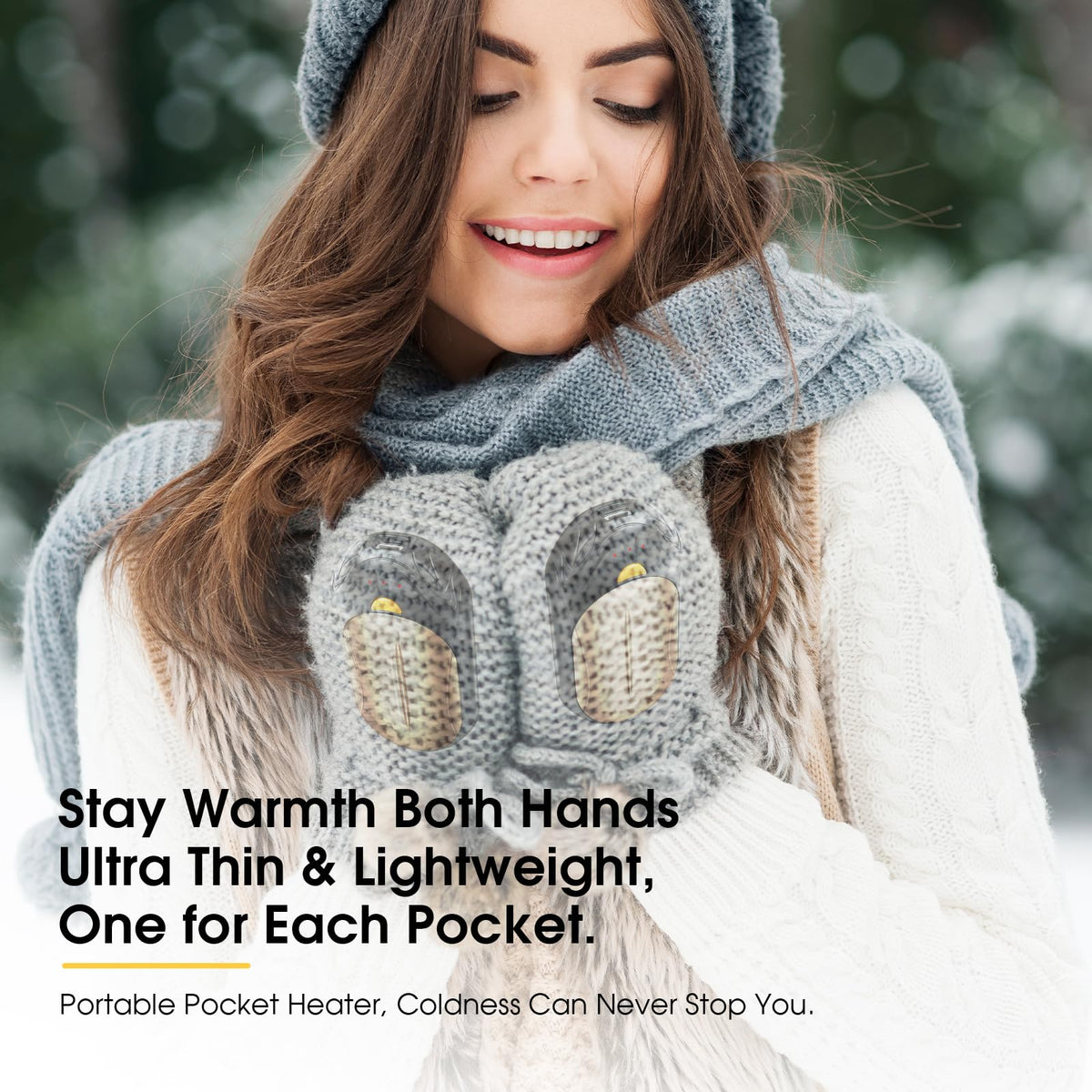AI Hand Warmers Rechargeable 2 Pack, AI Smart Chips Electric Hand Warmers, 20Hrs Long
