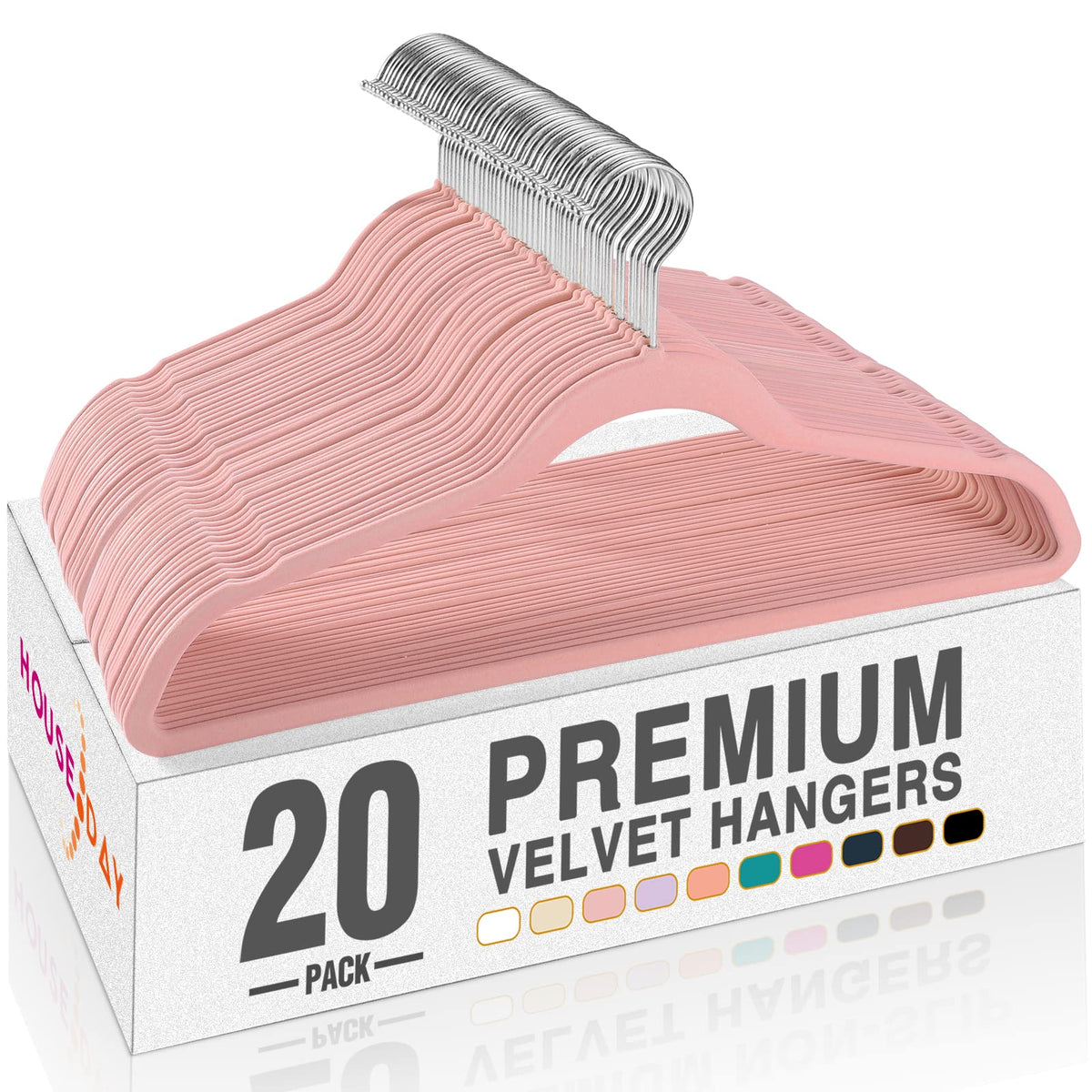 House Day Black Velvet Hangers 60 Pack