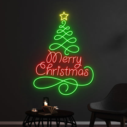 Custom Merry Christmas Tree Neon Sign LED Sign LED Lights (Merry Christmas)
