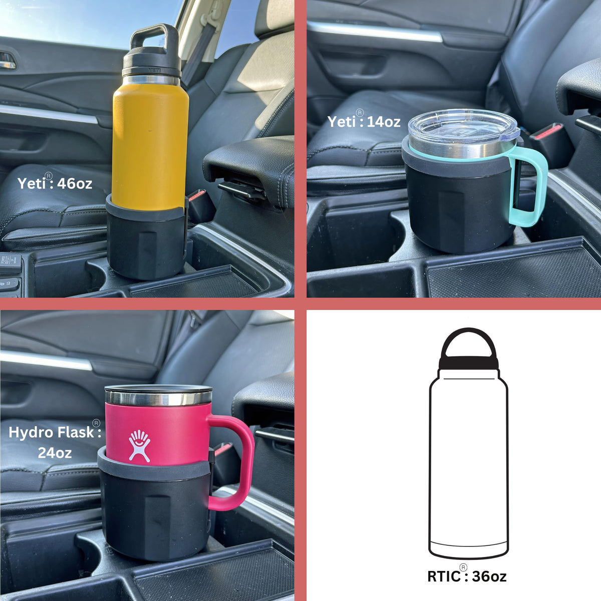 Swigzy Car Cup Holder Expander Adapter for Large Water Bottles
