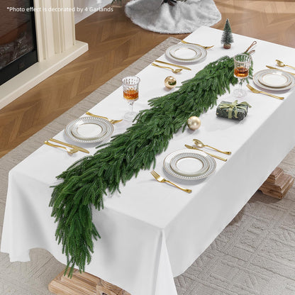 CLEANGOR 2Pcs 9FT Norfolk Pine Garlands for Christmas Decorations Indoor