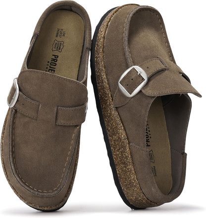 Project Cloud 100% Genuine Leather Moccasin Clogs for Women Fall Shoes