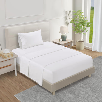 100% Egyptian Cotton Sheets King Size Sheets Set with Fully Elasticated 15" Deep Fitted Sheet & Pillowcases