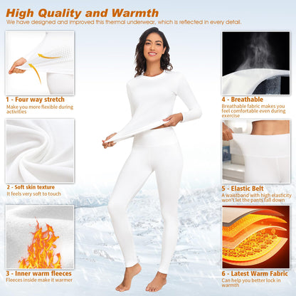 Thermal Underwear for Women Thermal Set Fleece Lined Leggings Long Johns