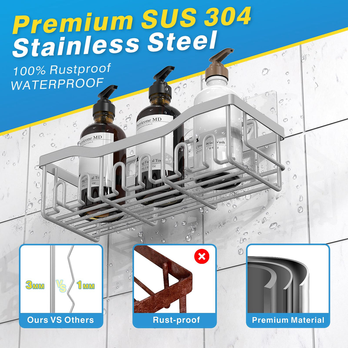 Eudele Adhesive Shower Caddy