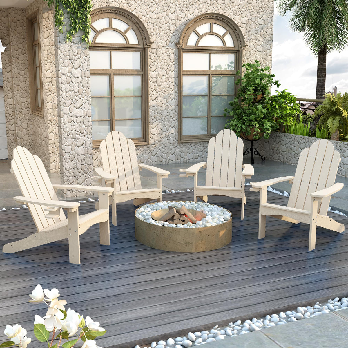Lue Bona Hdps Adirondack Chairs Set