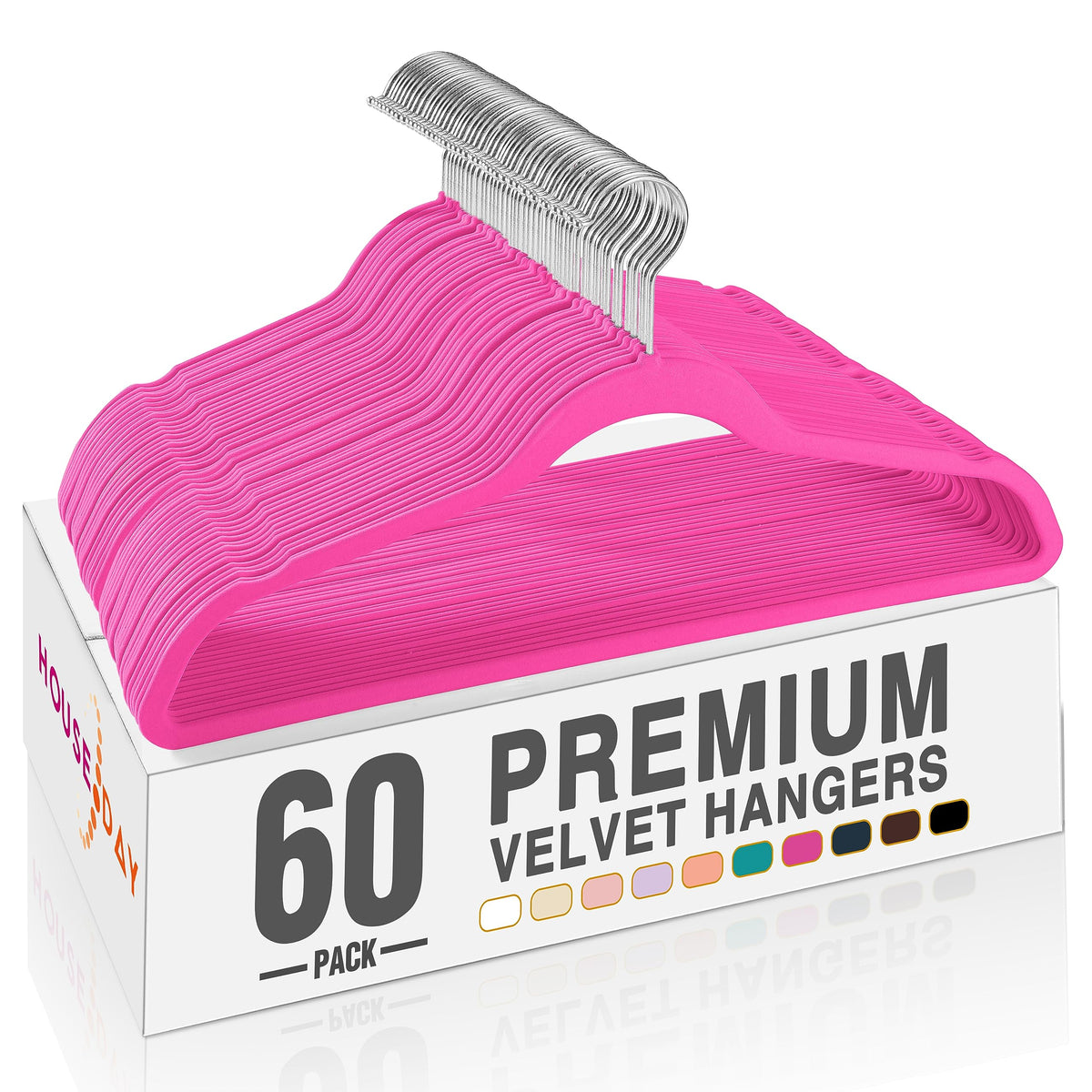 House Day Black Velvet Hangers 60 Pack
