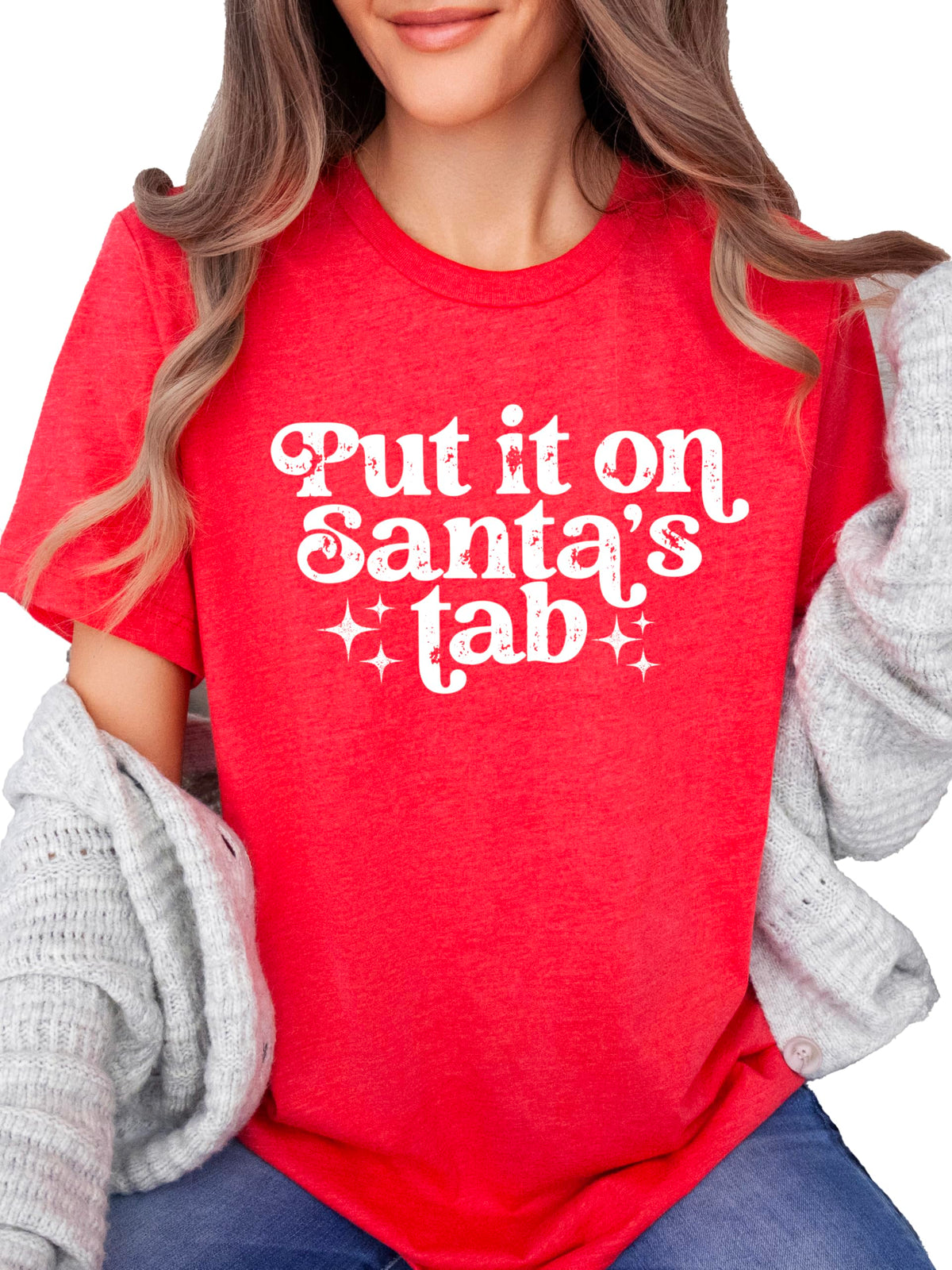 Put It On Santas Tab Funny Christmas Shirt for Women