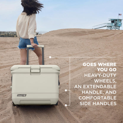 Coleman Pro Heavy-Duty 45qt Ultra-Light Premium Hard Cooler, Extra-Thick Insulation Keeps Ice Up to 4 Days, 74-Can Capacity