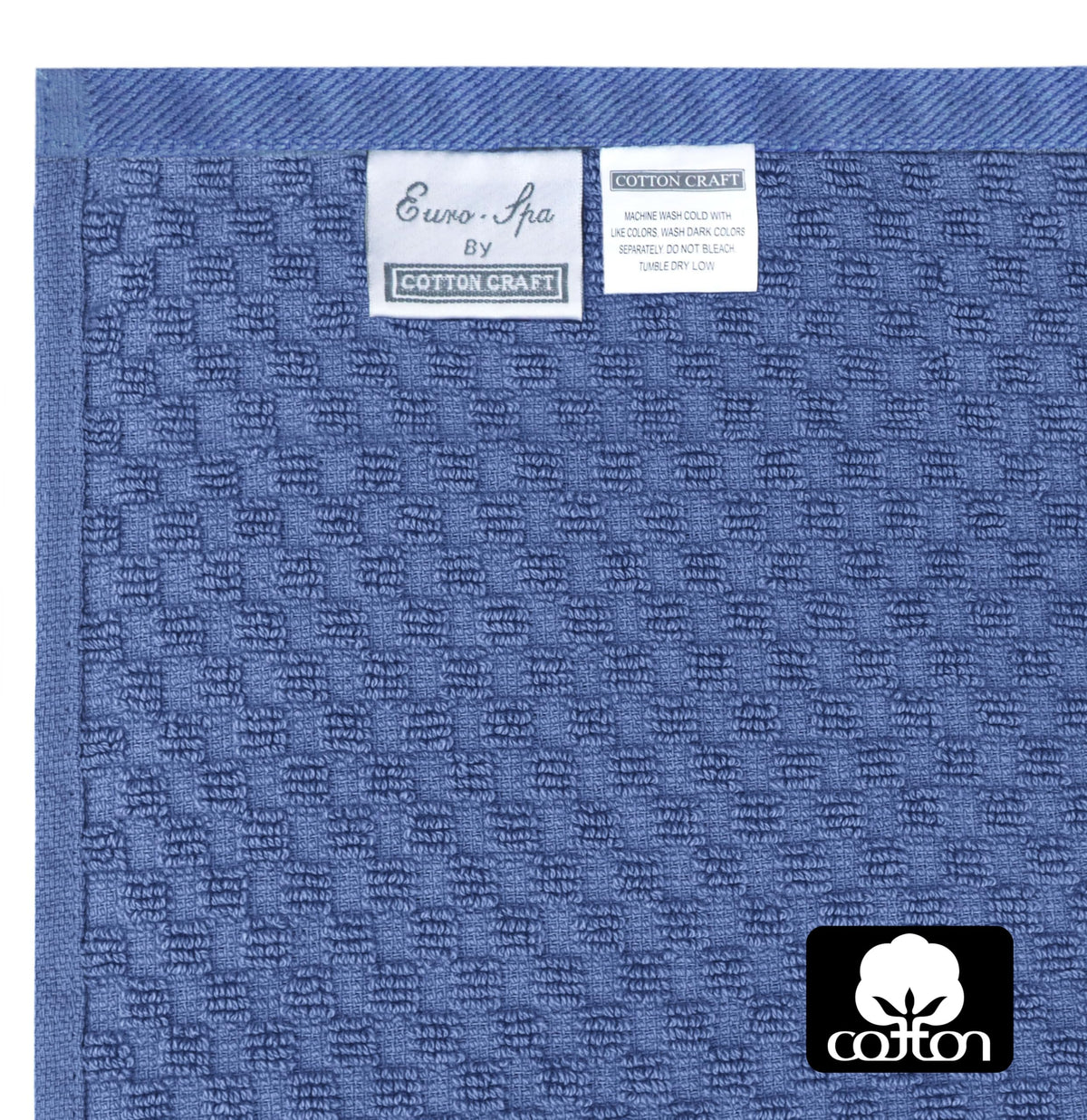 Cotton Craft- Euro Spa Set of 4 Luxury Waffle Weave Bath Towels, Oversized Pure Ringspun Cotton, 30 Inch X 56 Inch, White