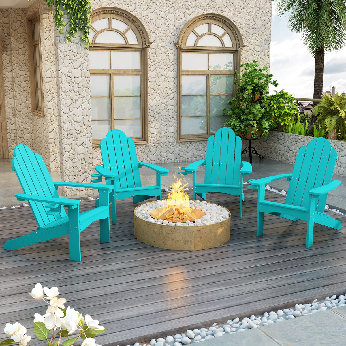 Lue Bona Hdps Adirondack Chairs Set