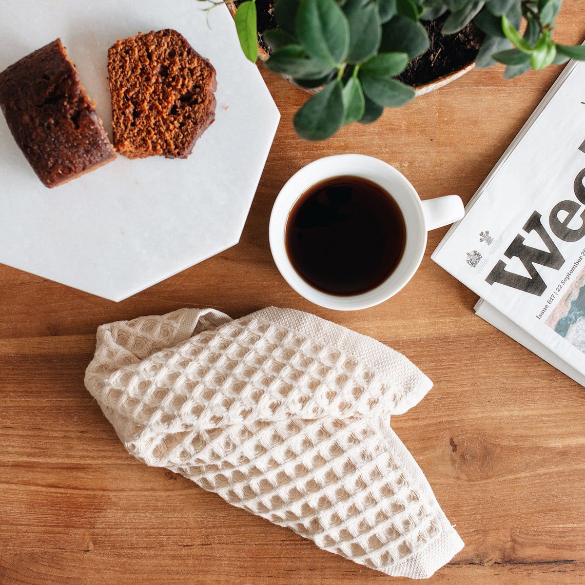 Sea Me At Home Waffle Hand Towel – 100% Turkish Cotton, Quick-Dry, Soft and Absorbent Bathroom Towel (White)