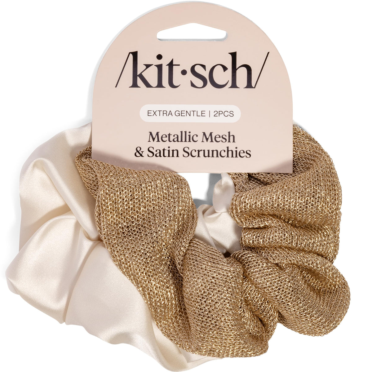 Kitsch Ultra-Petite Satin Scrunchies for Women - Cherry Blossom, 5pcs