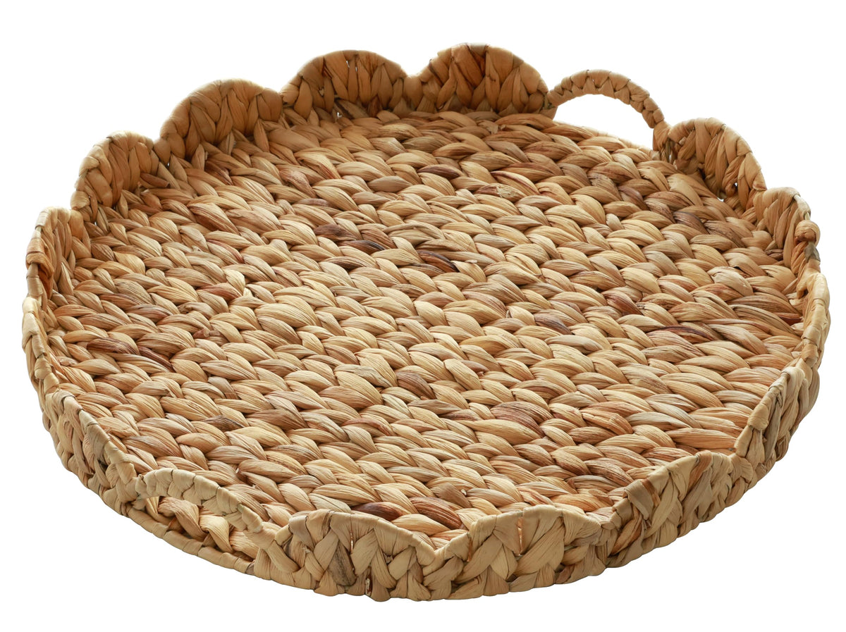 Gurfuy Extra Large Round Ottoman Table Tray with Handles