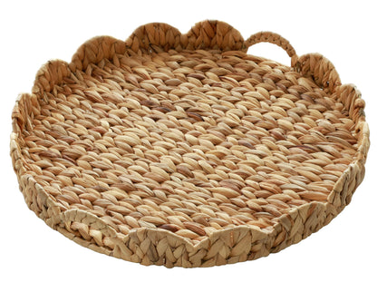 Gurfuy Extra Large Round Ottoman Table Tray with Handles