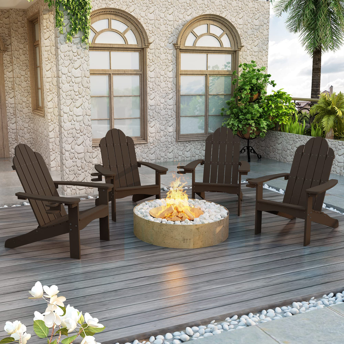 Lue Bona Hdps Adirondack Chairs Set
