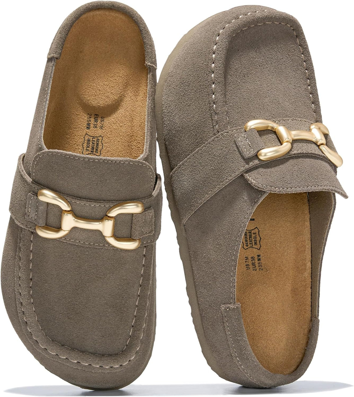 Project Cloud 100% Genuine Leather Moccasin Clogs for Women Fall Shoes