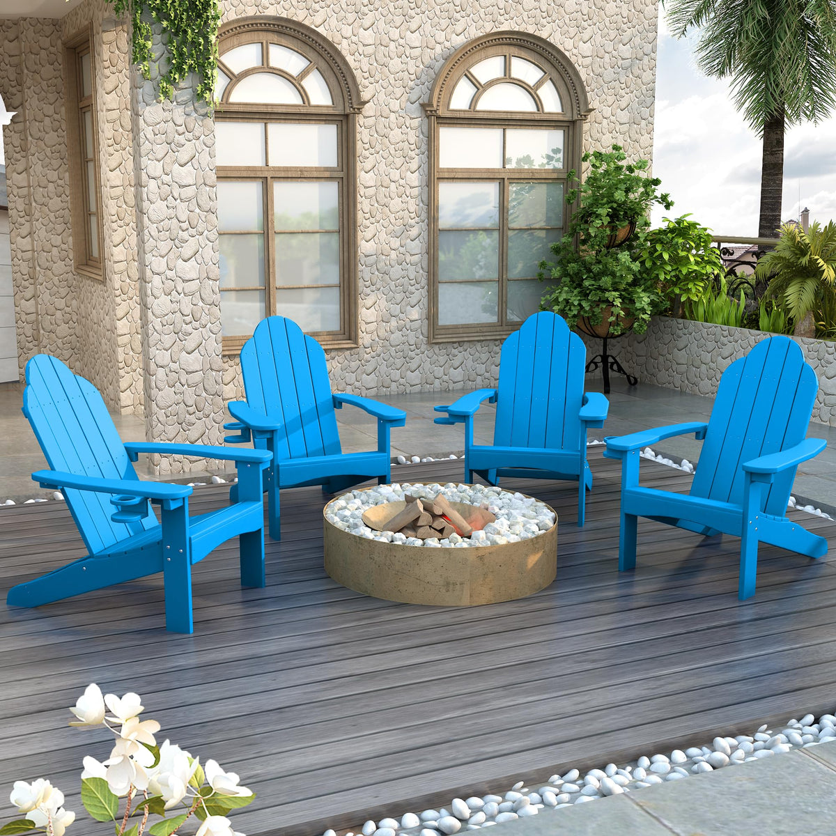 Lue Bona Hdps Adirondack Chairs Set