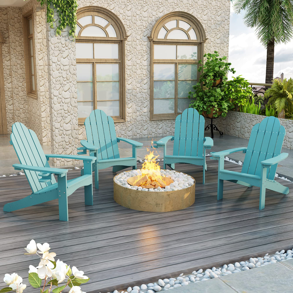 Lue Bona Hdps Adirondack Chairs Set