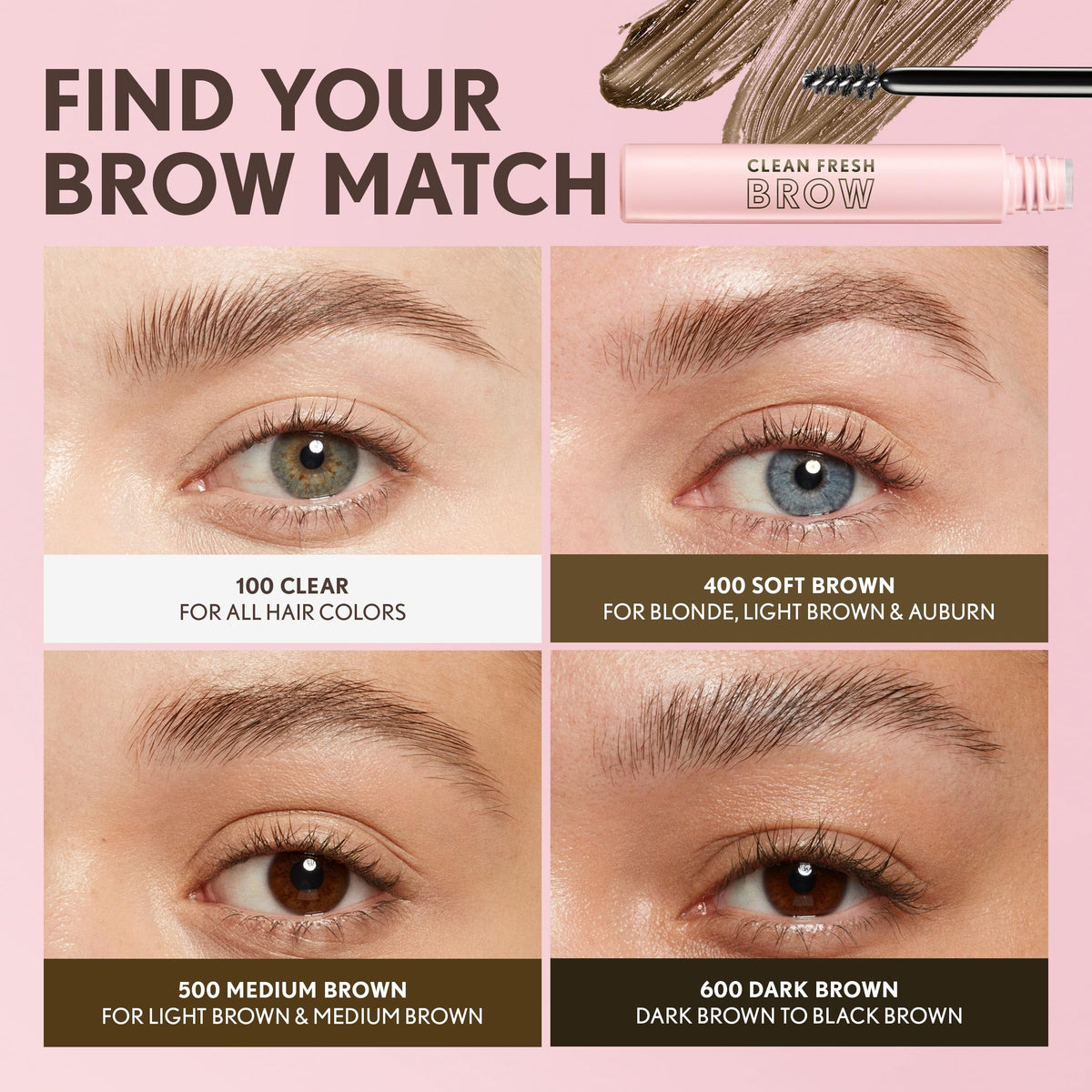 CoverGirl Clean Fresh Brow, 400 Soft Brown, Eyebrow Gel Wax, Long-Lasting, Vegan Formula, Natural Looking, Easy to Apply, Doesn't Smudge, 0.18oz