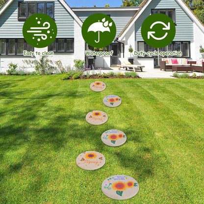 4Pcs Large Stepping Stones Outdoor Garden Walkway, Durable Plastic Pavers