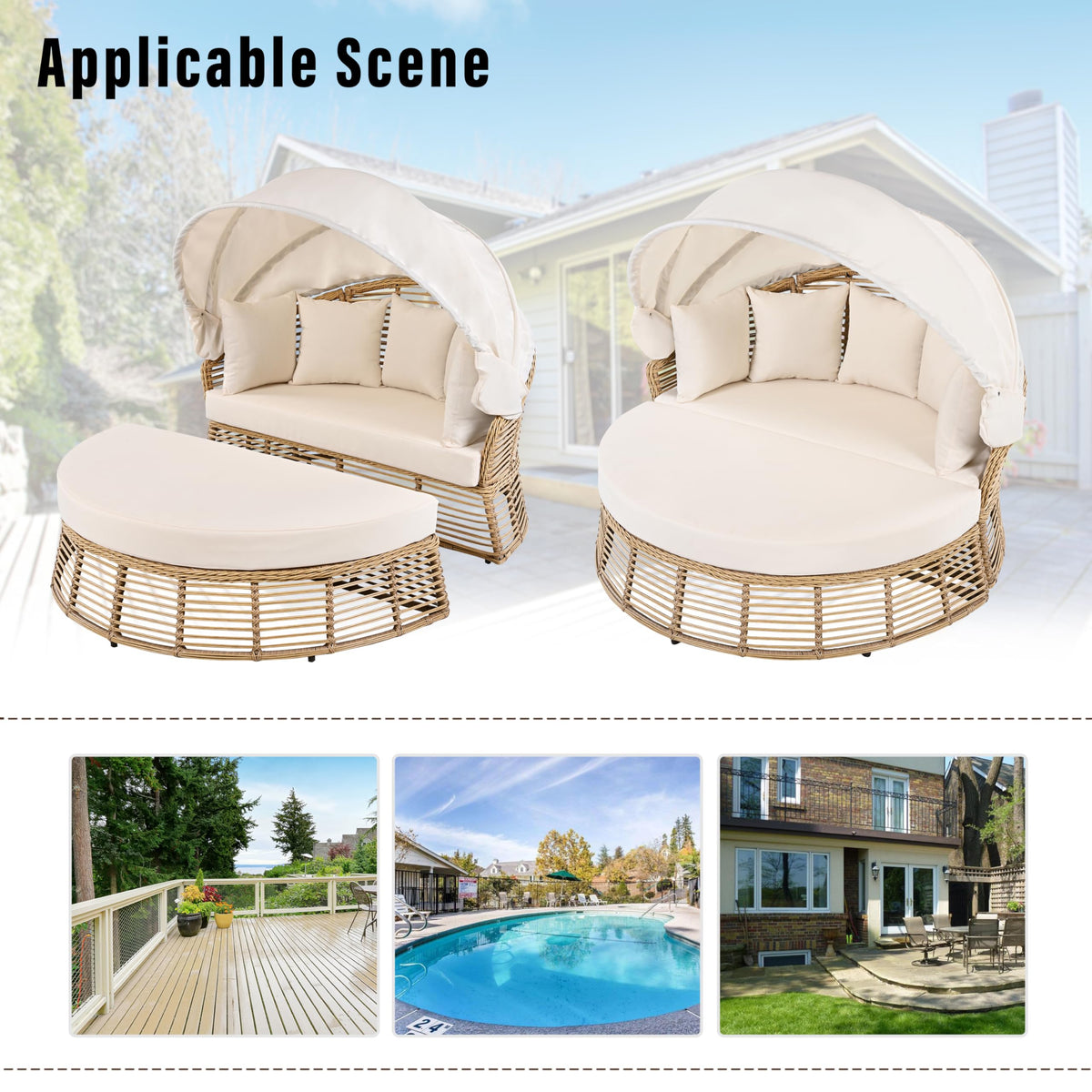 Lumisol Outdoor Sunbed with Retractable Canopy