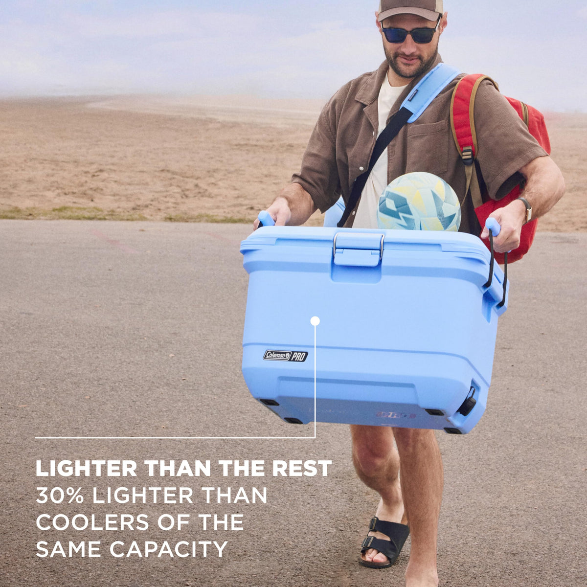Coleman Pro Heavy-Duty 45qt Ultra-Light Premium Hard Cooler, Extra-Thick Insulation Keeps Ice Up to 4 Days, 74-Can Capacity