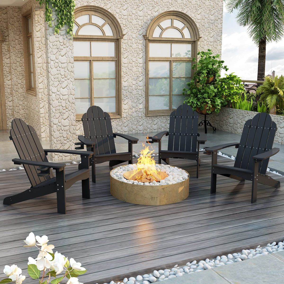 Lue Bona Hdps Adirondack Chairs Set