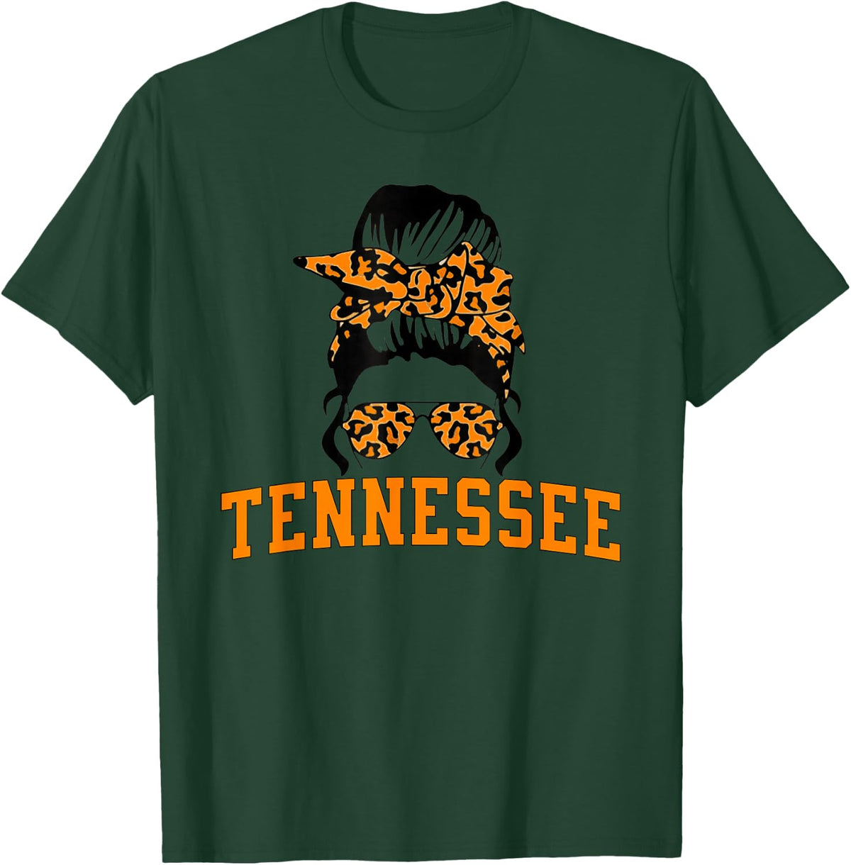 Tennessee State Women's Kids TN Orange Fan Messy Bun Hair T-Shirt