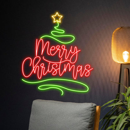 Custom Merry Christmas Tree Neon Sign LED Sign LED Lights (Merry Christmas)