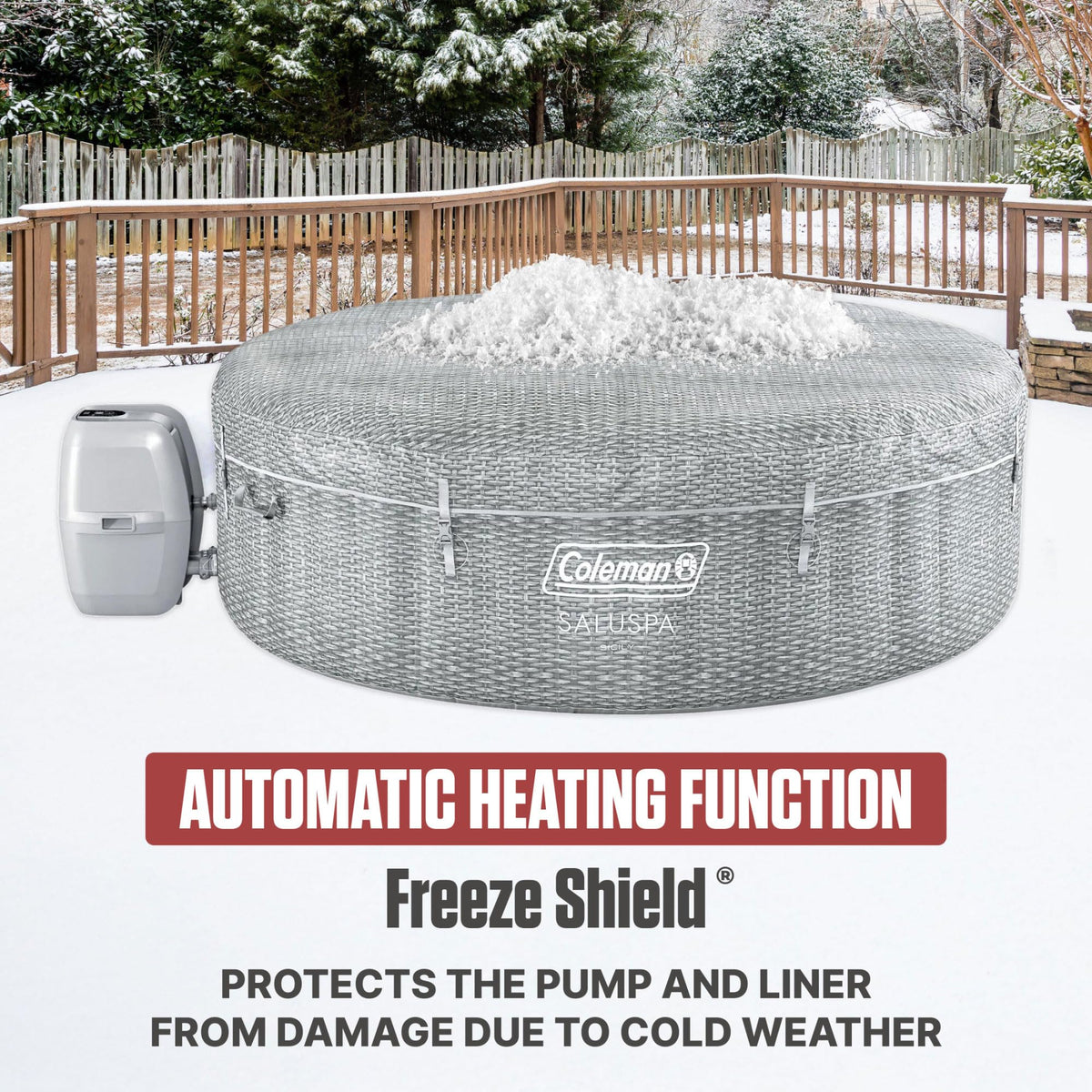 Coleman Sicily 5 to 7 Person Inflatable Hot Tub, Round Portable Outdoor Spa with 180 Airjets and Energysense Cover, Grey, 85" X 28"