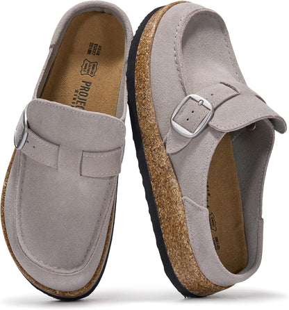 Project Cloud 100% Genuine Leather Moccasin Clogs for Women Fall Shoes