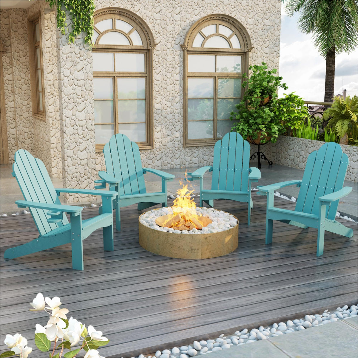 Lue Bona Hdps Adirondack Chairs Set
