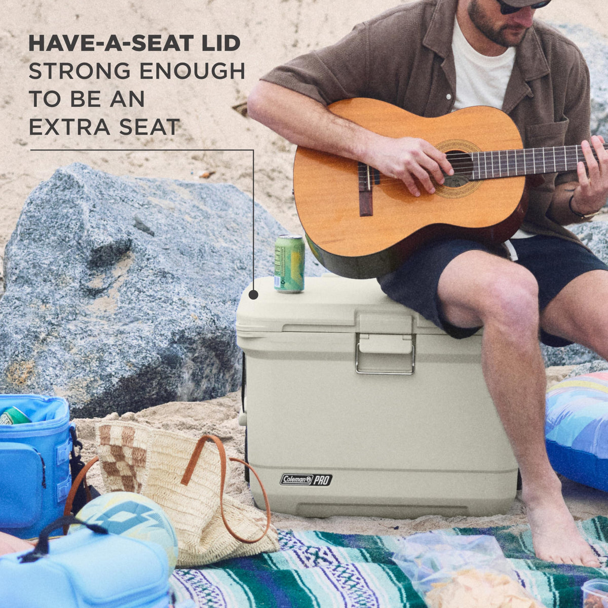 Coleman Pro Heavy-Duty 45qt Ultra-Light Premium Hard Cooler, Extra-Thick Insulation Keeps Ice Up to 4 Days, 74-Can Capacity