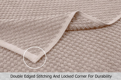Cotton Craft- Euro Spa Set of 4 Luxury Waffle Weave Bath Towels, Oversized Pure Ringspun Cotton, 30 Inch X 56 Inch, White