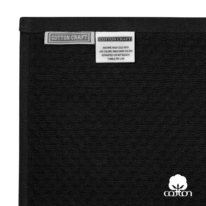 Cotton Craft- Euro Spa Set of 4 Luxury Waffle Weave Bath Towels, Oversized Pure Ringspun Cotton, 30 Inch X 56 Inch, White