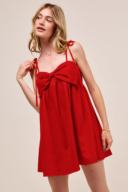 SO ME Ribbon Sleeveless Game Day Cheer Up Mini Dress