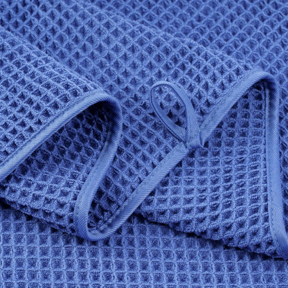 Polyte 430 Gsm Microfiber Oversize Quick Dry Lint Free Bath Towel, 60 X 30 in, 4 Pack (Waffle Weave)