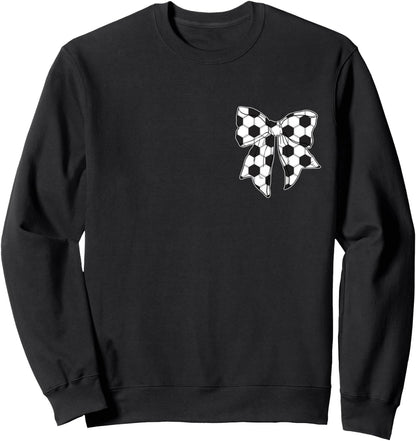 Soccer Bow Game Day Coquette Women Front and Back Print Sweatshirt