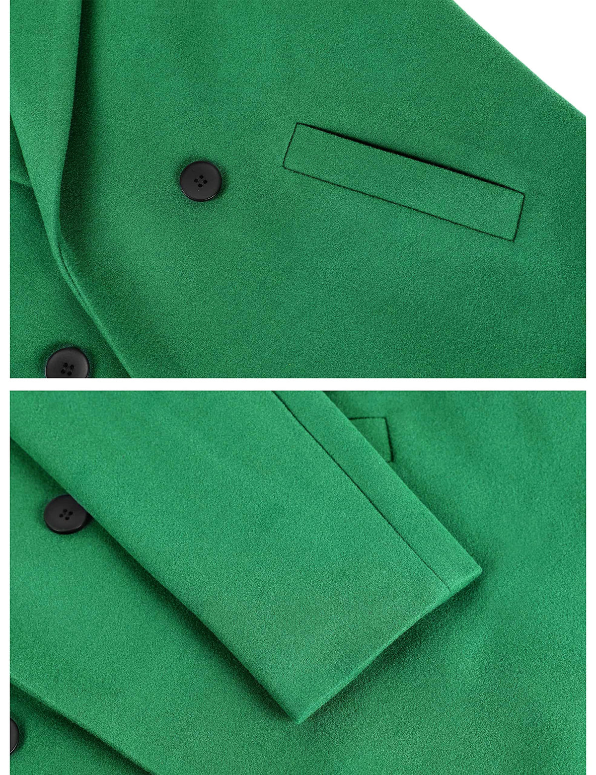 Women's Wool Coat Notch Lapel Double-Breasted Peacoat