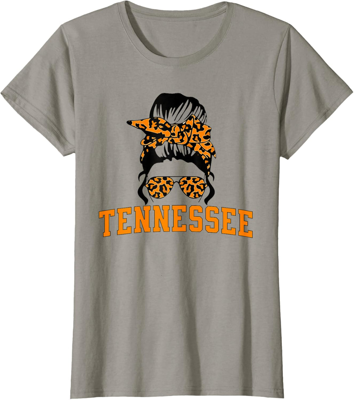 Tennessee State Women's Kids TN Orange Fan Messy Bun Hair T-Shirt
