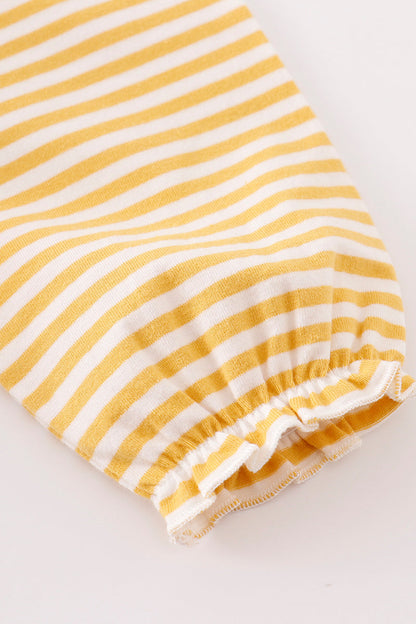 Platinum Yellow Halloween Print Stripe Dress