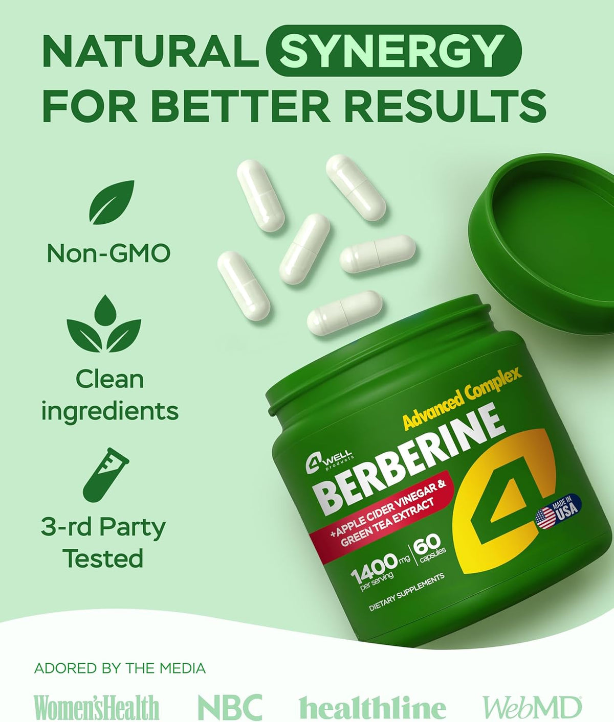 Berberine Hcl Supplement - 60 Capsules